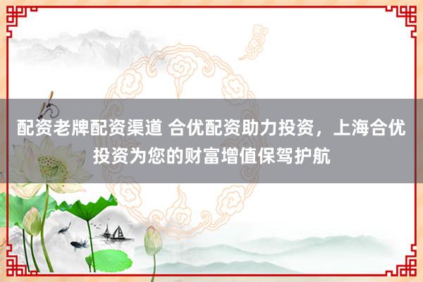 配资老牌配资渠道 合优配资助力投资，上海合优投资为您的财富增值保驾护航